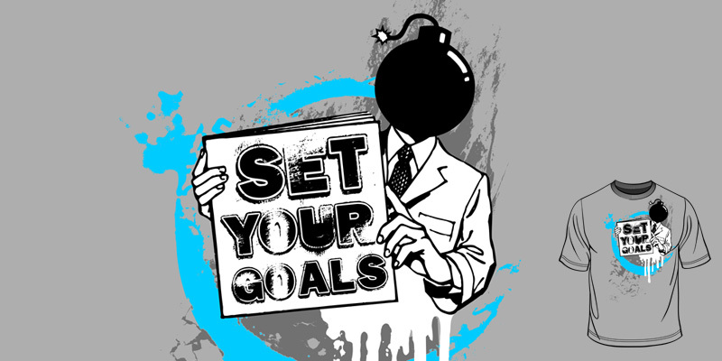 set your goals bombhead tee shirt design by dobi - Rob Dobi