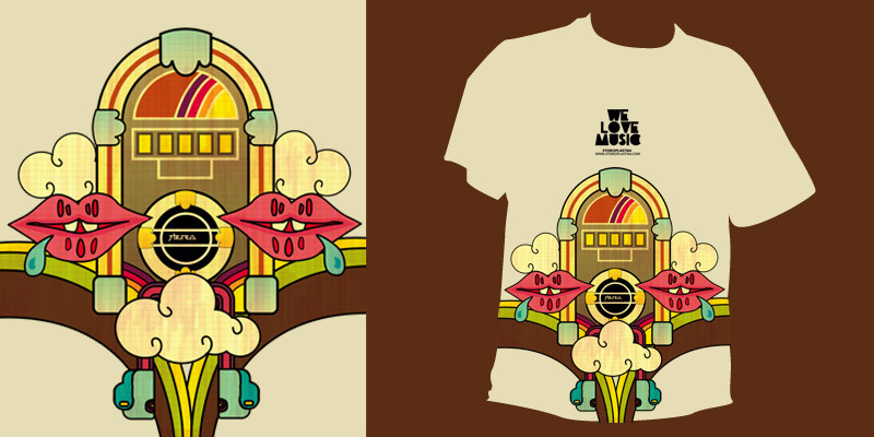 We love music tee shirt design by stereoplastika - Alberto Rodriguez