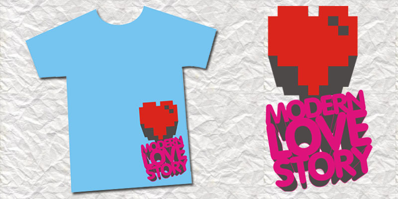 Modern Love Story tee shirt design by equistene - equistene