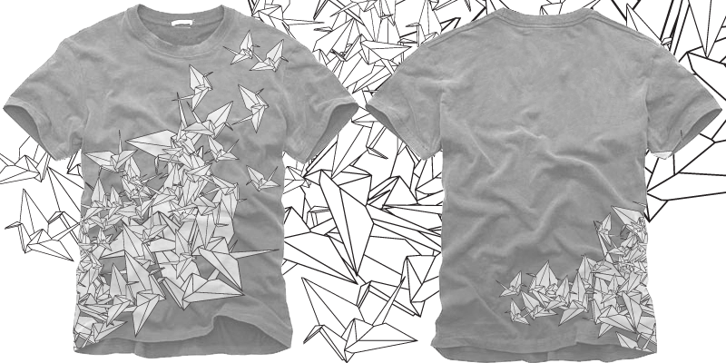 "1000 Cranes" by collisiontheory 1000 Cranes tee shirt design by collisiontheory - aj dimarucot