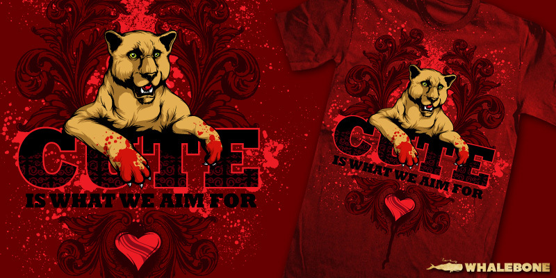 Messy Cougar tee shirt design by whalebone - Dave's so dirty.