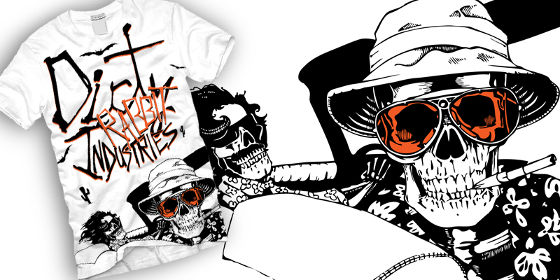 Dirty Rabbit - Fear and Loathing tee shirt design by sittingduck - Josh Stomberg
