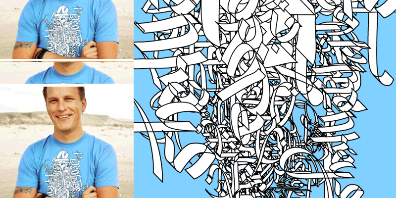 Calligraphic tee shirt design by collisiontheory - aj dimarucot