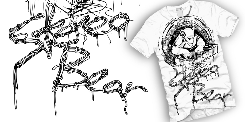 "Stereo Bear - Scratchin' Like you mean it." by sittingduck Stereo Bear - Scratchin' Like you mean it. tee shirt design by sittingduck - Josh Stomberg