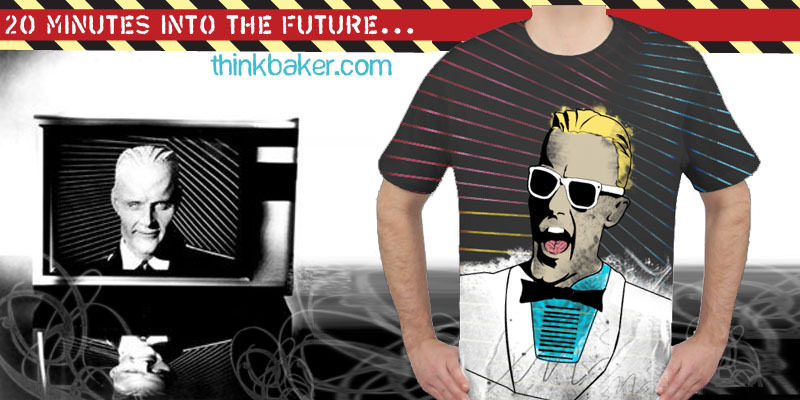 TEE-OFF_TV'S / 20 M-M-Minutes into the future tee shirt design by ThinkBaker - Adam Baker
