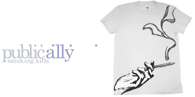 Smoking kills tee shirt design by Public Ally - Andrew Greene