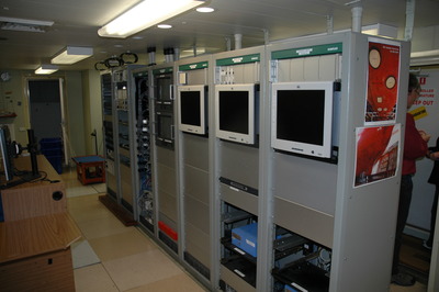 Server banks aboard the Aurora Australis