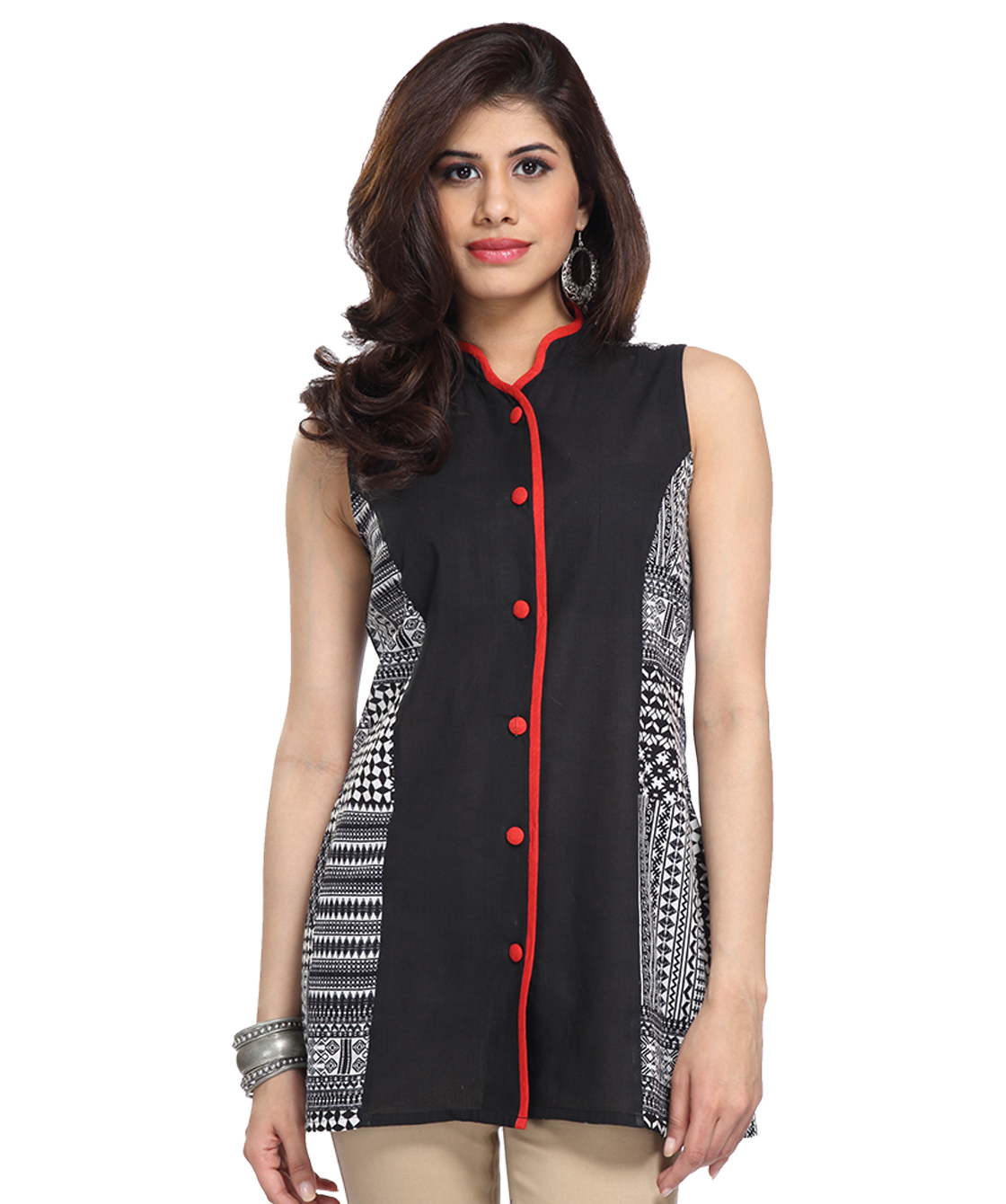 Contrast piping tunic