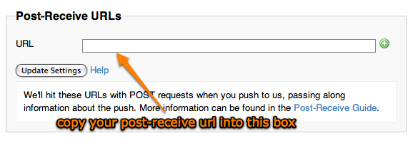 post-receive-copy-url.png Copy your post-receive url from your repo into the textbox
