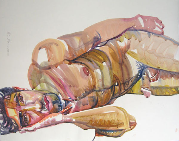 Don Bachardy, <em>Shahin</em>, 2005. Acrylic on paper, 22 x 29 in. Courtesy of the artist and Craig Krull Gallery, Santa Monica. 