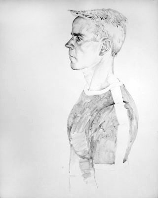 <em>Self-portrait</em>, 1976. Pencil and ink wash on paper. 24 x 19 in. Courtesy of the artist and Craig Krull Gallery, Santa Monica.