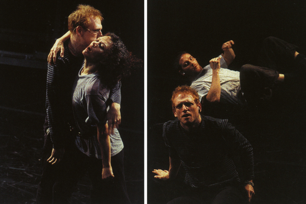 The Wooster Group, <em>Poor Theater (Simulacrum #3)</em>, 2006. Directed by Elizabeth LeCompte. Pictured: Scott Shepherd, Kate Valk, Ari Fliakos. Photo: Paula Court. The Wooster Group, <em>Poor Theater (Simulacrum #3)</em>, 2006. Directed by Elizabeth LeCompte. Pictured: Scott Shepherd, Kate Valk, Ari Fliakos. Photo: Paula Court.