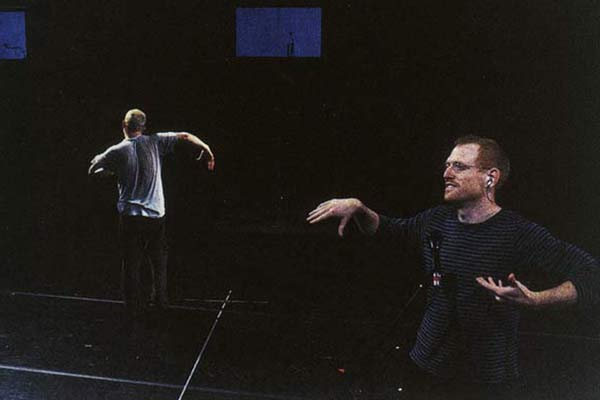 The Wooster Group, <em>Poor Theater (Simulacrum #3)</em>, 2006. Directed by Elizabeth LeCompte. Pictured: Scott Shepherd, Ari Fliakos. Photo: Paula Court. The Wooster Group, <em>Poor Theater (Simulacrum #3)</em>, 2006. Directed by Elizabeth LeCompte. Pictured: Scott Shepherd, Ari Fliakos. Photo: Paula Court.
