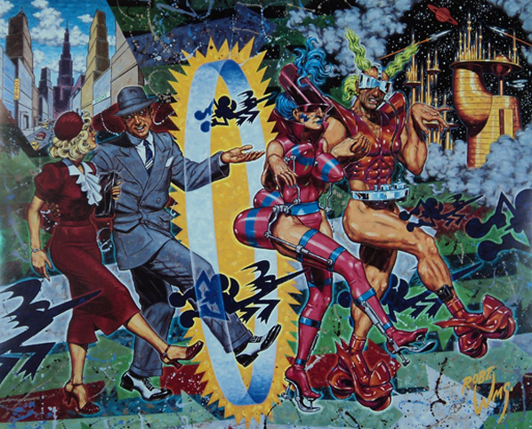Robert Williams, <em>Vanity of the New</em>, 1991. Oil on canvas, 40 x 46 in. Courtesy of Tony Shafrazi Gallery, New York. Robert Williams, <em>Vanity of the New</em>, 1991. Oil on canvas, 40 x 46 in. Courtesy of Tony Shafrazi Gallery, New York.