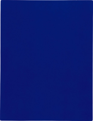 Yves Klein, <em>California (IKB 69)</em>, 1961. Pure pigment with synthetic resin on gauze mounted on board, 76 x 55 in. Yves Klein, <em>California (IKB 69)</em>, 1961. Pure pigment with synthetic resin on gauze mounted on board, 76 x 55 in.