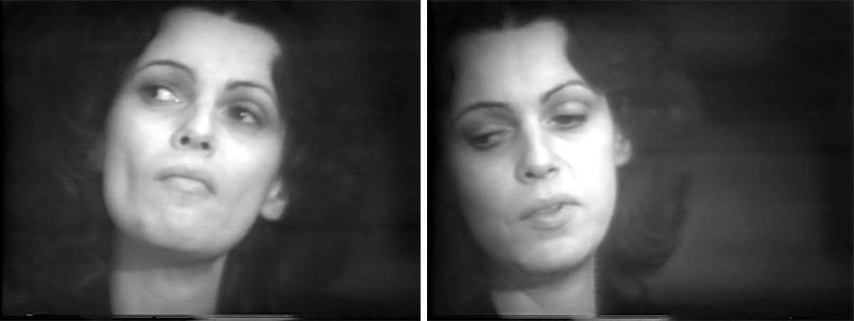 Stills from Lyn Blumenthal and Kate Horsfield, <em>Pat Steir 1975: An Interview</em>. Copyright of the artists. Courtesy Video Data Bank. Stills from Lyn Blumenthal and Kate Horsfield, <em>Pat Steir 1975: An Interview</em>. Copyright of the artists. Courtesy Video Data Bank.
