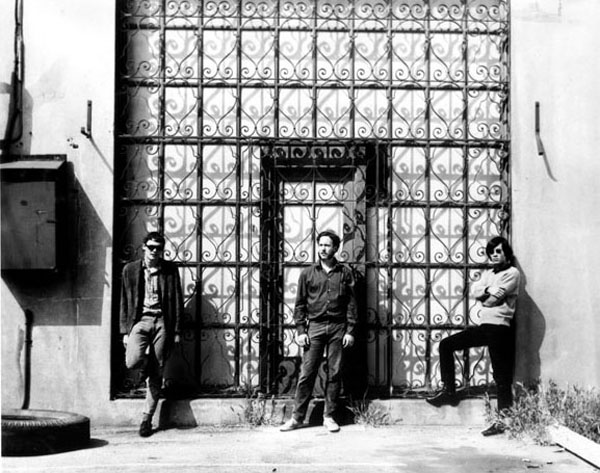 Terry Allen (left) with Patrick Cooper and Gary Wong at Gallery 66, Pasadena, 1966.