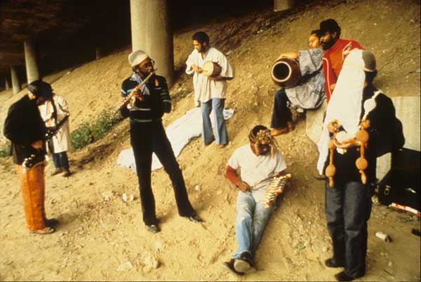 Senga Nengudi, <em>Ceremony for Freeway Fets</em>, March 1978.