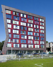 high rise with climbing wall