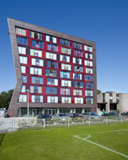 high rise with climbing wall