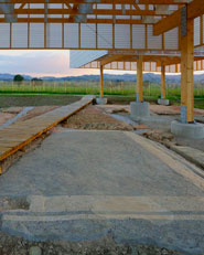 Coperture degli scavi archeologici a Claterna