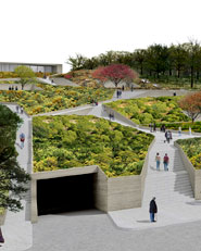 Giardino urbano, infrastrutture ipogee e accesso agli antichi Rioni Sassi. Matera 