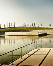 Linear park on the Riera De Sant Climent. Viladecans