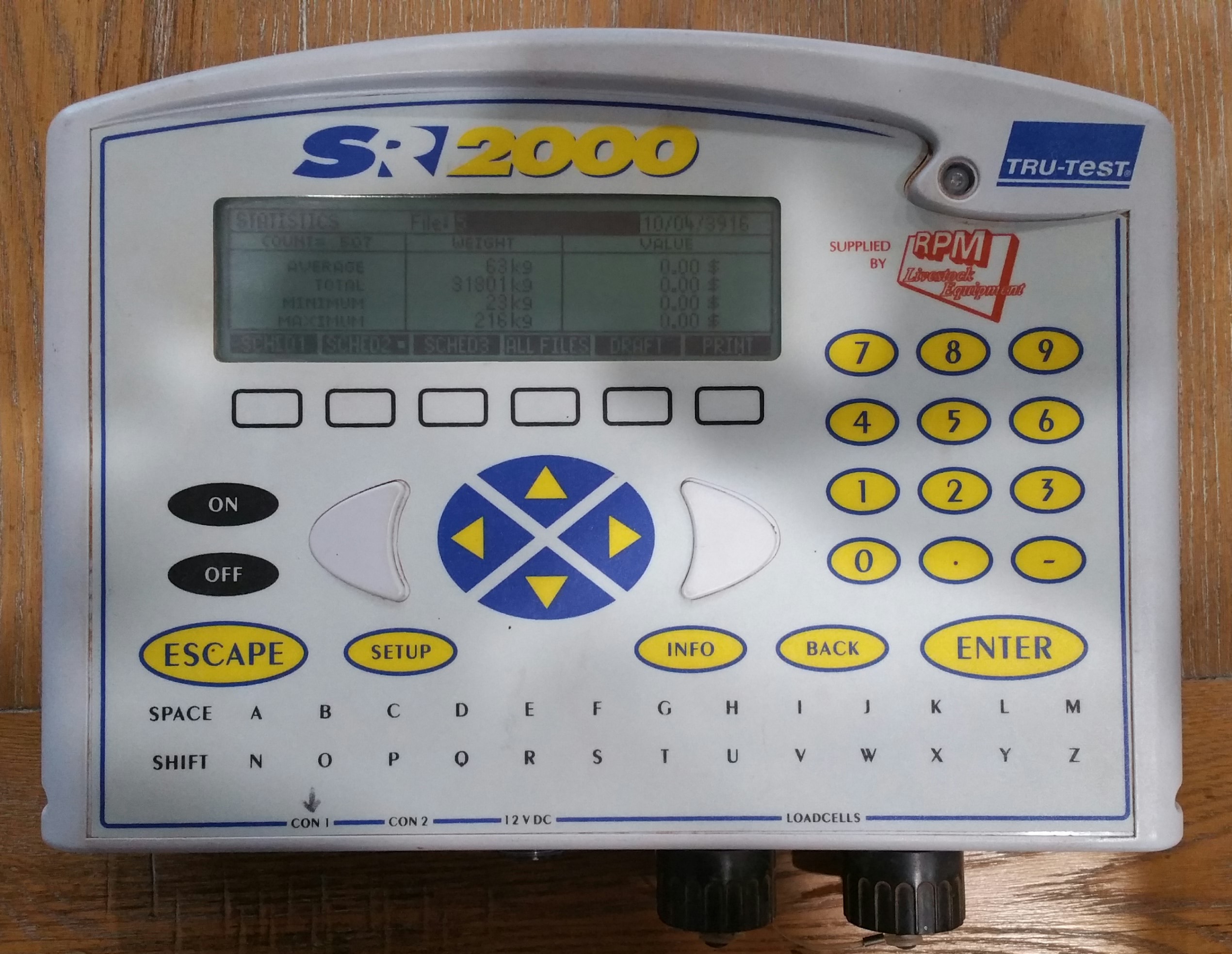 TruTest SR2000 scale indicator with HD1010 load bar Farm Tender