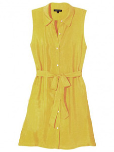 Sleeveless-belted-dress-yellow