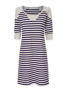 Stripe Dress - Acai Berry