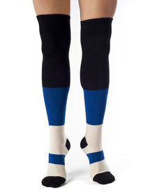 Sophie Organic Cotton Thigh High Color Block Socks