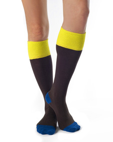 Hazel Organic Cotton Contrast Knee Socks