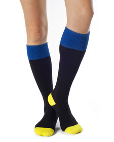 Hazel Organic Cotton Contrast Knee Socks