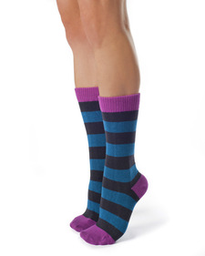 Lila - Striped Organic Cotton Socks