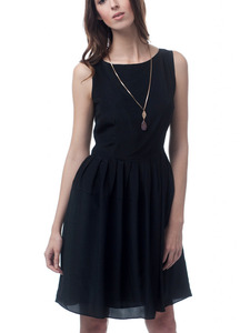 Black Silk Theda A-Line Dress
