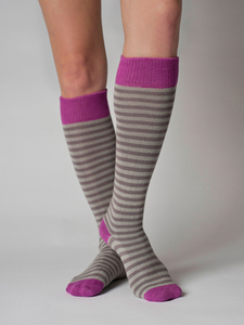 Annabel - Striped Organic Cotton Knee High Sock