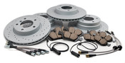 BMW Performance Brake Kit w/ Stainless Braided Hoses (E36) - Zimmerman Cross Drilled / Akebono E36BK1