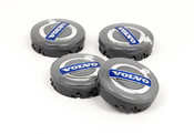 Volvo Wheel Center Cap Set (Silver Cap Chrome Trim) Genuine Volvo 30671515