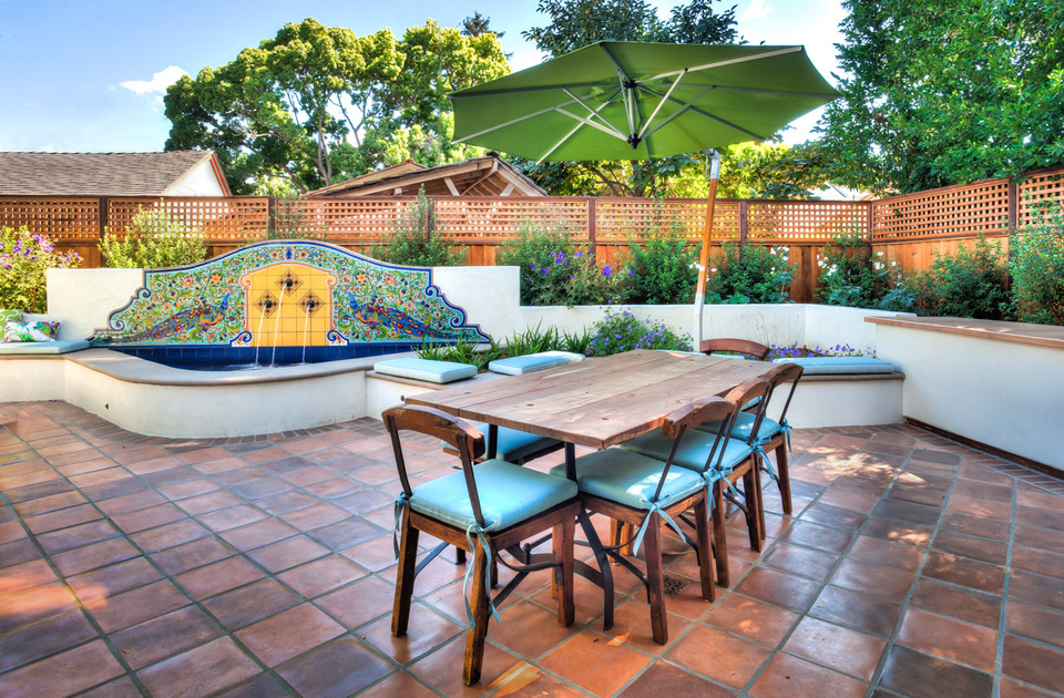 outdoor patio remodel in bright classic cuerda seca inspiration