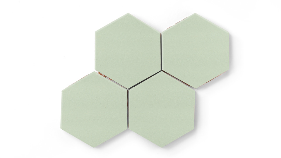 mint green sea glass hexagon tile patterns