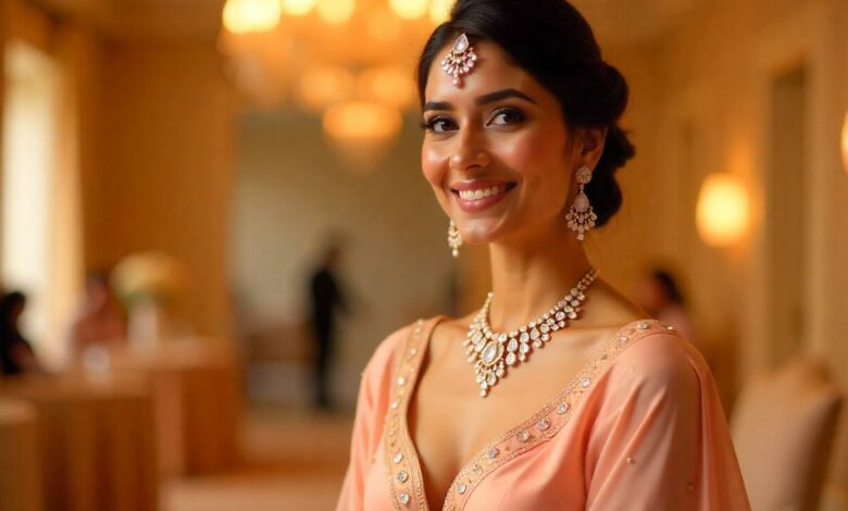 Elegant Reception Looks with Diamond Jewellery Sets Under ₹1 Lakh Elegant Reception Looks with Diamond Jewellery Sets Under ₹1 Lakh