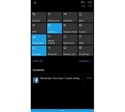 Lumia 950: Windows Home Screen