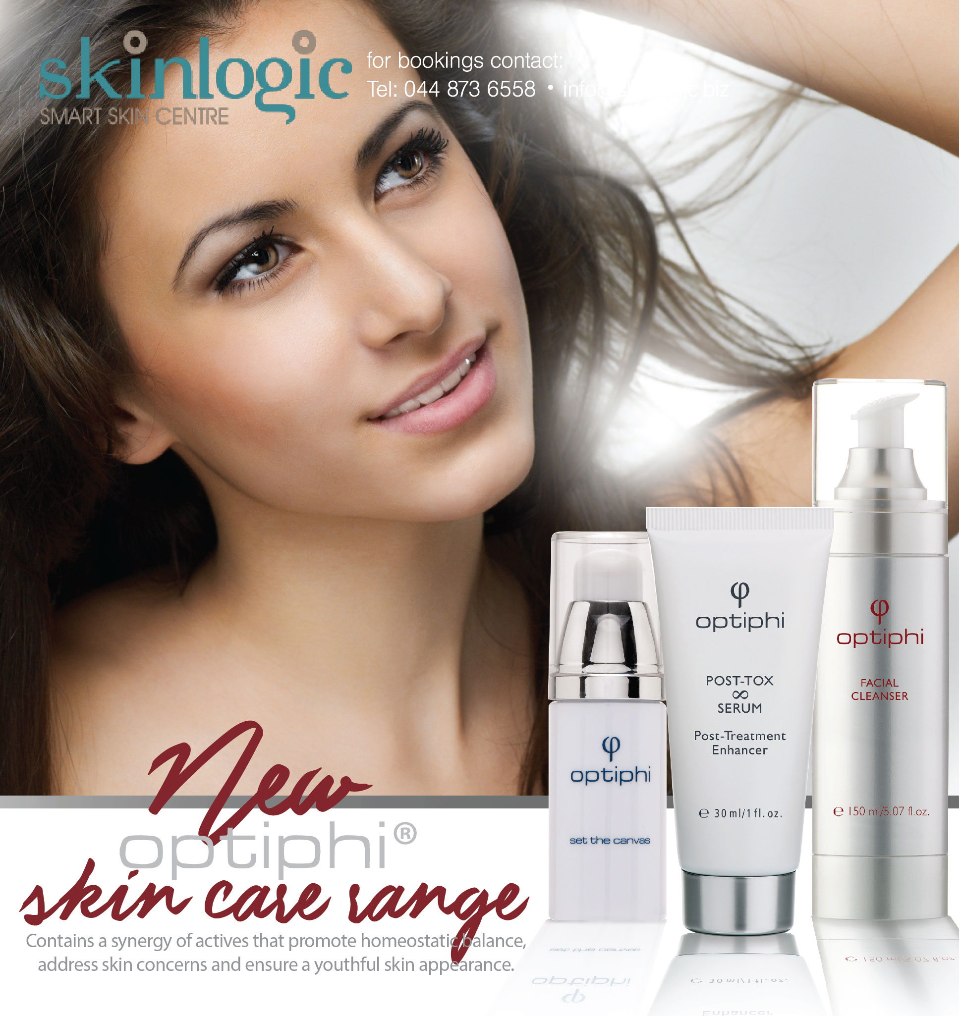 NEW The optiphi® skin care range contains a synergy of