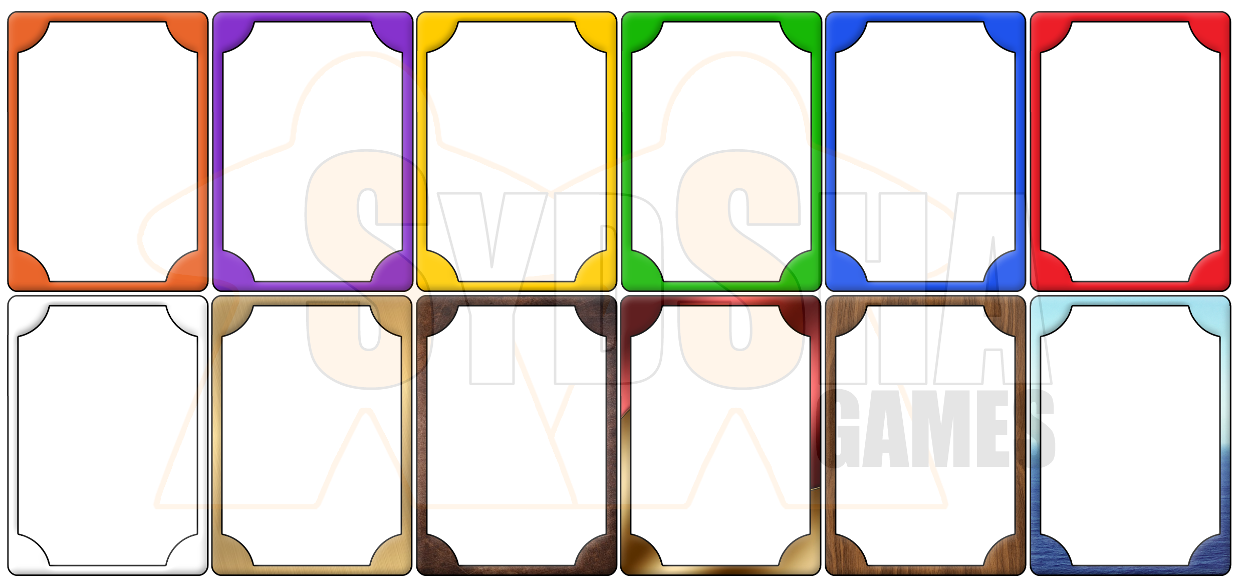 Poker Card Border Templates Set 1