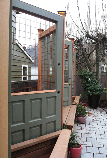 Privacy Screen Made of Recycled Doors - Fine Homebuilding