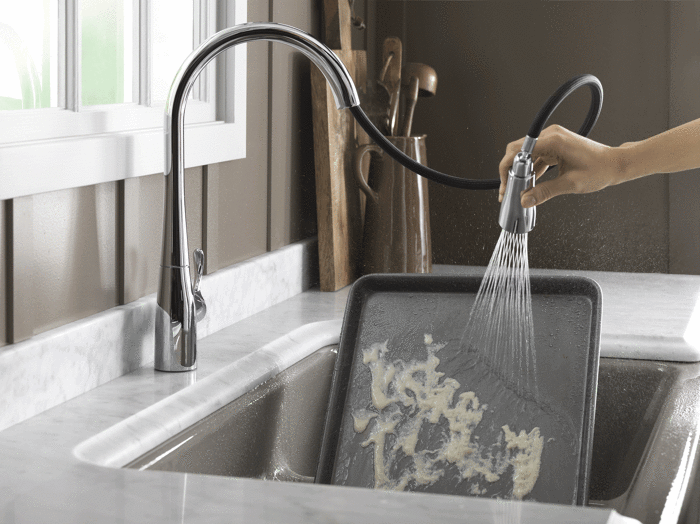 New faucet spray "sweeps" dirty dishes Fine Homebuilding