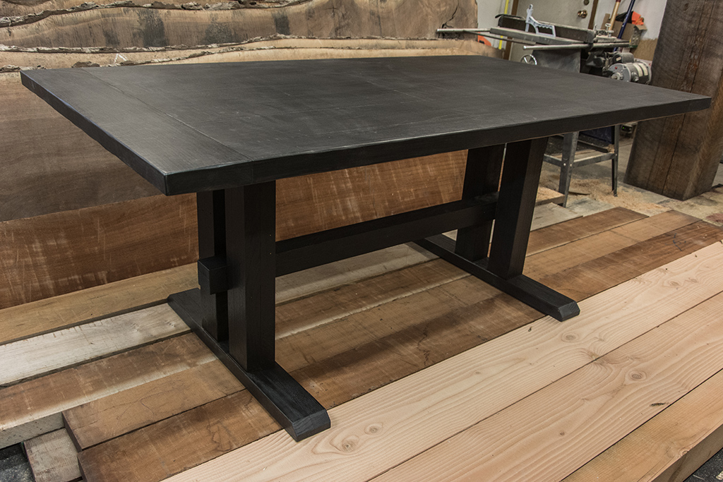 Custom Furniture Regina Dining Table With A Scorched Finish