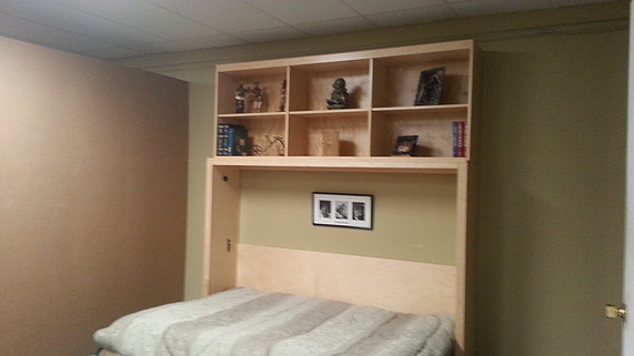 Sideways Murphy bed, Desk, Bookcase - FineWoodworking