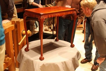 This tea table, from Williamsburgs collection, was made by local cabinetmaker Peter Scott in the 1700s.