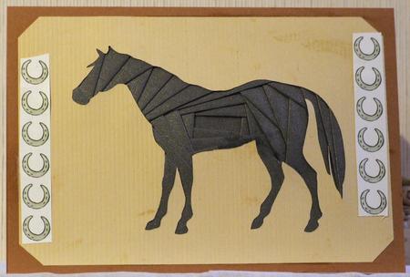 Horse Silhouette Iris Folding Pattern - Card Making